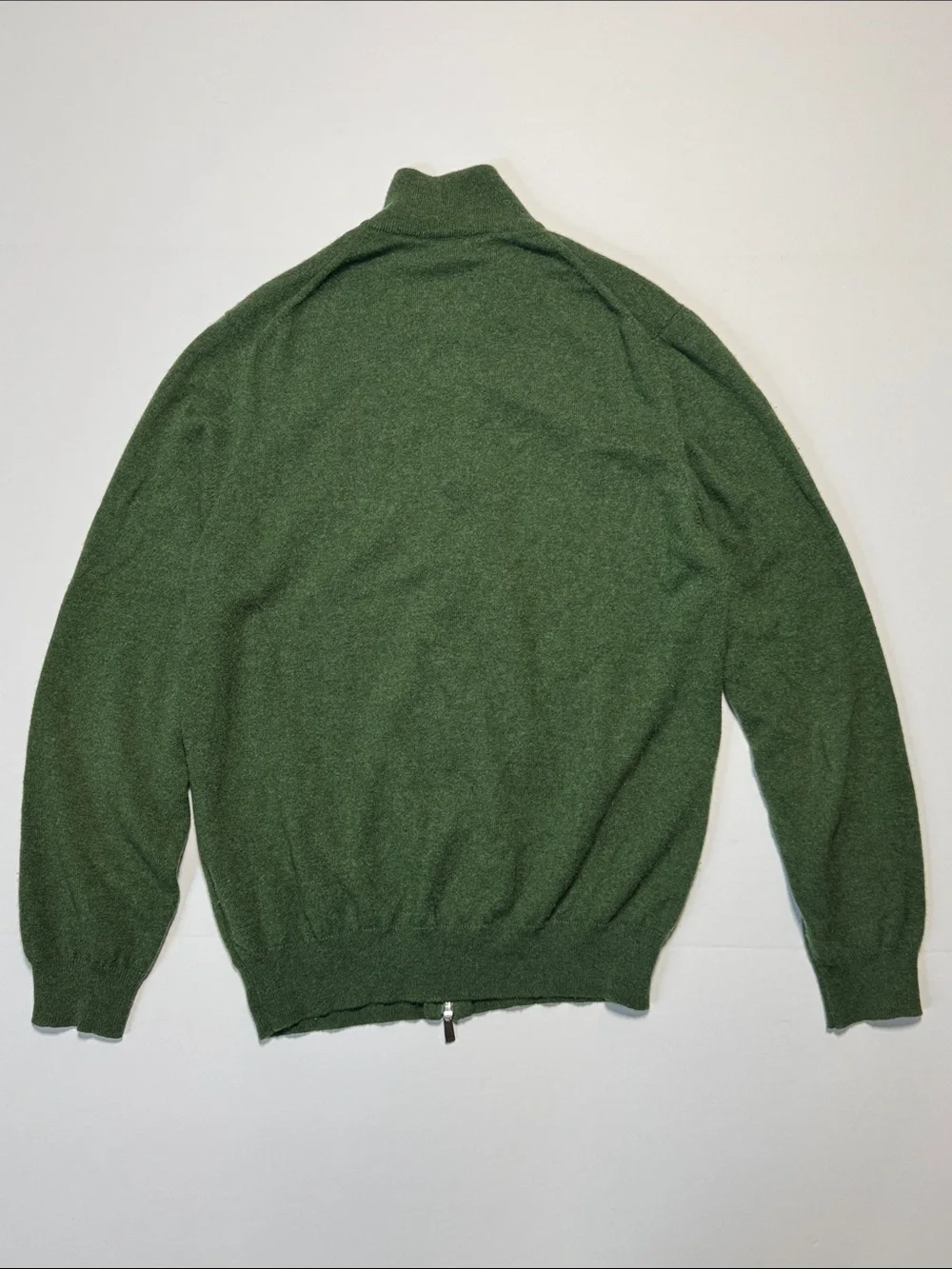 ROLEX Wimbledon VTG Forest Green Full Dual-Zip Cashmere Sweater Made in Italy XL - Picture 12 of 16